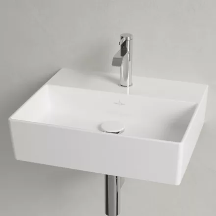 Villeroy & Boch Memento 2.0 Mosdó túlfolyó nélkül 50x42 cm, CeramicPlus felület, stone white 4A225LRW