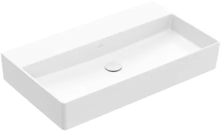 Villeroy & Boch Memento 2.0 Mosdó csapfurat és túlfolyó nélkül 80x47 cm, CeramicPlus felület, stone white 4A2283RW