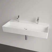   Villeroy & Boch Memento 2.0 Mosdó túlfolyó nélkül 100x47 cm, két csapfurattal, fehér alpin 4A22A101