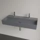 Villeroy & Boch Memento 2.0 Mosdó túlfolyó nélkül 100x47 cm, két csapfurattal, CeramicPlus felület, Grafit 4A22A1I4