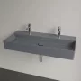 Villeroy & Boch Memento 2.0 Mosdó túlfolyó nélkül 100x47 cm, két csapfurattal, CeramicPlus felület, Grafit 4A22A1I4