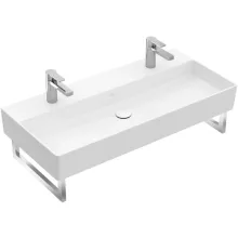   Villeroy & Boch Memento 2.0 Mosdó túlfolyó nélkül 100x47 cm, CeramicPlus felülettel, fehér alpin 4A22A1R1