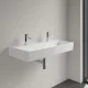 Villeroy & Boch Memento 2.0 Mosdó túlfolyó nélkül 100x47 cm, két csapfurattal, CeramicPlus felület, Stone White 4A22A1RW
