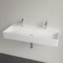 Villeroy & Boch Memento 2.0 Mosdó túlfolyó nélkül 100x47 cm, két csapfurattal, CeramicPlus felület, Stone White 4A22A1RW