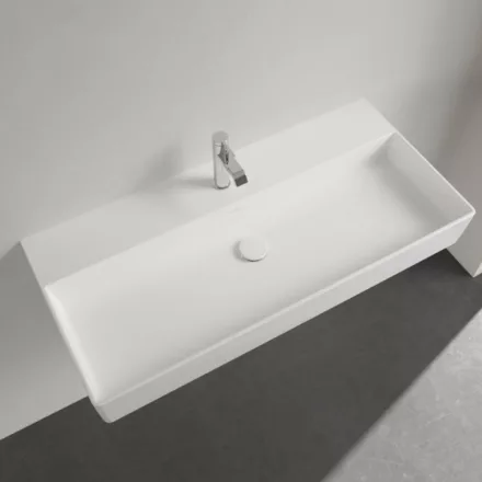 Villeroy & Boch Memento 2.0 Mosdó túlfolyó nélkül 100x47 cm, CeramicPlus felület, fehér alpin 4A22A2R1