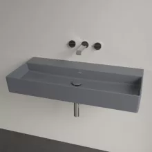   Villeroy & Boch Memento 2.0 Mosdó túlfolyó és csapfurat nélkül 100x47 cm, CeramicPlus felület, Grafit 4A22A3I4
