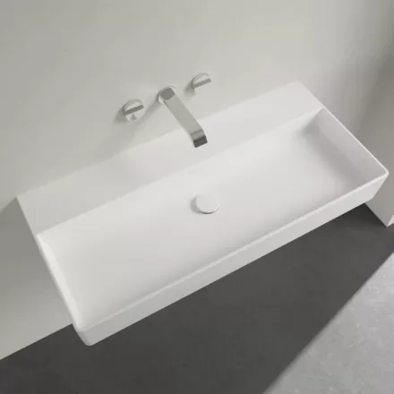 Villeroy & Boch Memento 2.0 Mosdó csaplyuk és túlfolyó nélkül 100x47 cm, CeramicPlus felület, fehér alpin 4A22A3R1