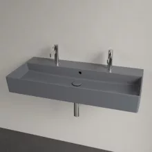   Villeroy & Boch Memento 2.0 Mosdó túlfolyóval 100x47 cm, két csapfurattal, CeramicPlus felület, Grafit 4A22A4I4