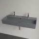 Villeroy & Boch Memento 2.0 Mosdó túlfolyóval 100x47 cm, két csapfurattal, CeramicPlus felület, Grafit 4A22A4I4