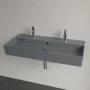 Villeroy & Boch Memento 2.0 Mosdó túlfolyóval 100x47 cm, két csapfurattal, CeramicPlus felület, Grafit 4A22A4I4