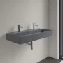 Villeroy & Boch Memento 2.0 Mosdó túlfolyóval 100x47 cm, két csapfurattal, CeramicPlus felület, Grafit 4A22A4I4