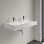 Villeroy & Boch Memento 2.0 Mosdó túlfolyóval 100x47 cm, két csapfurattal, CeramicPlus felület, fehér alpin 4A22A4R1