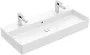 Villeroy & Boch Memento 2.0 Mosdó túlfolyóval 100x47 cm, két csapfurattal, CeramicPlus felület, Stone White 4A22A4RW