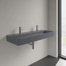   Villeroy & Boch Memento 2.0 Mosdó túlfolyó nélkül 120x47 cm, két csapfurattal, CeramicPlus felület 4A22C1I4