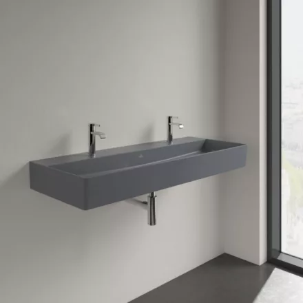 Villeroy & Boch Memento 2.0 Mosdó túlfolyó nélkül 120x47 cm, két csapfurattal, CeramicPlus felület 4A22C1I4