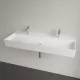 Villeroy & Boch Memento 2.0 Mosdó túlfolyó nélkül 120x47 cm, két csapfurattal, CeramicPlus felület, Stone White 4A22C1RW