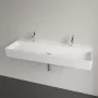 Villeroy & Boch Memento 2.0 Mosdó túlfolyó nélkül 120x47 cm, két csapfurattal, CeramicPlus felület, Stone White 4A22C1RW