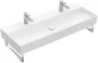 Villeroy & Boch Memento 2.0 Mosdó túlfolyó nélkül 120x47 cm, két csapfurattal, CeramicPlus felület, Stone White 4A22C1RW