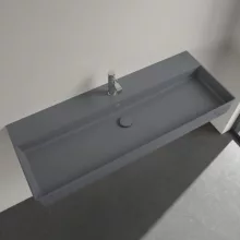   Villeroy & Boch Memento 2.0 Mosdó túlfolyó nélkül 120x47 cm, CeramicPlus felület, Grafit 4A22C2I4