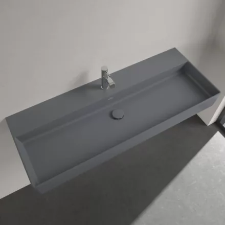 Villeroy & Boch Memento 2.0 Mosdó túlfolyó nélkül 120x47 cm, CeramicPlus felület, Grafit 4A22C2I4