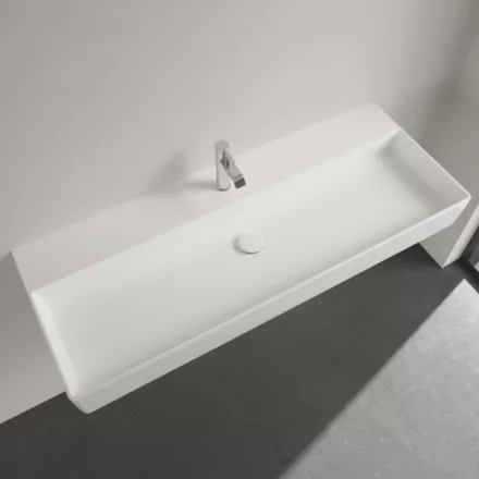 Villeroy & Boch Memento 2.0 Mosdó túlfolyó nélkül 120x47 cm, CeramicPlus felület, Stone White 4A22C2RW