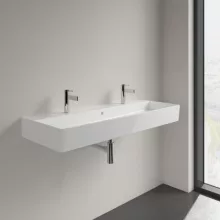   Villeroy & Boch Memento 2.0 Mosdó túlfolyóval 120x47 cm, két csapfurattal, fehér alpin 4A22C401