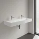 Villeroy & Boch Memento 2.0 Mosdó túlfolyóval 120x47 cm, két csapfurattal, fehér alpin 4A22C401
