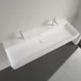 Villeroy & Boch Memento 2.0 Mosdó túlfolyóval 120x47 cm, két csapfurattal, fehér alpin 4A22C401