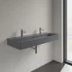 Villeroy & Boch Memento 2.0 Mosdó túlfolyóval 120x47 cm, két csapfurattal, CeramicPlus felület, Grafit 4A22C4I4
