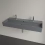 Villeroy & Boch Memento 2.0 Mosdó túlfolyóval 120x47 cm, két csapfurattal, CeramicPlus felület, Grafit 4A22C4I4
