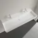 Villeroy & Boch Memento 2.0 Mosdó túlfolyóval 120x47 cm, két csapfurattal, CeramicPlus felület, Stone White 4A22C4RW