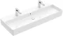 Villeroy & Boch Memento 2.0 Mosdó túlfolyóval 120x47 cm, két csapfurattal, CeramicPlus felület, Stone White 4A22C4RW