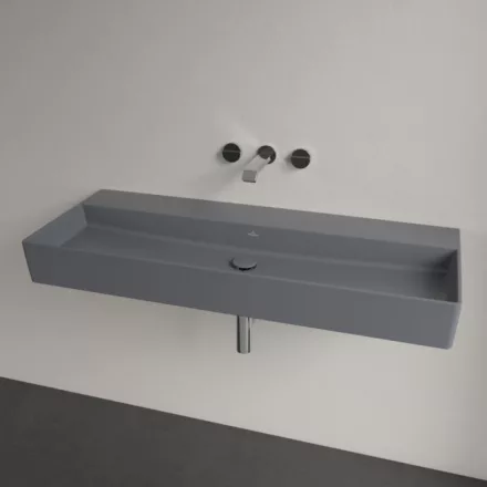 Villeroy & Boch Memento 2.0 Mosdó túlfolyó és csapfurat nélkül 120x47 cm, CeramicPlus felület, Grafit 4A22CFI4