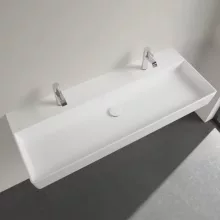   Villeroy & Boch Memento 2.0 Mosdó túlfolyó nélkül 120x47 cm, két csapfurattal, fehér alpin 4A22CG01