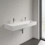 Villeroy & Boch Memento 2.0 Mosdó túlfolyó nélkül 120x47 cm, két csapfurattal, fehér alpin 4A22CG01