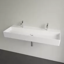   Villeroy & Boch Memento 2.0 Mosdó túlfolyó nélkül 120x47 cm, két csapfurattal, CeramicPlus felület 4A22CGR1