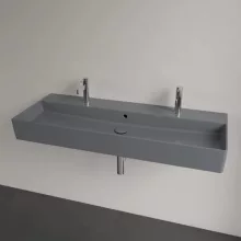   Villeroy & Boch Memento 2.0 Mosdó túlfolyóval 120x47 cm, két csapfurattal, CeramicPlus felület, Grafit 4A22CKI4