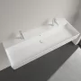 Villeroy & Boch Memento 2.0 Mosdó túlfolyóval 120x47 cm, két csapfurattal, CeramicPlus felület, fehér alpin 4A22CKR1