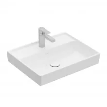   Villeroy & Boch Collaro Mosdó 55x44 cm, CeramicPlus felület, túlfolyó nélkül, stone white, matt fehér hatású 4A3356RW