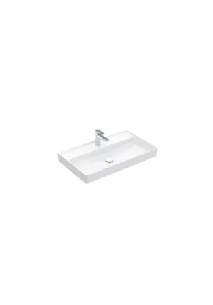 Villeroy & Boch Collaro Beépíthető mosdó 80x47 cm, CeramicPlus felület, túlfolyó nélkül, alpin fehér 4A3381R1