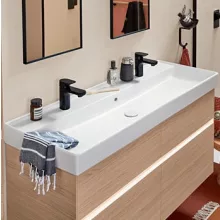   Villeroy & Boch Collaro Beépíthető mosdó 120x47 cm, 2 csapfurattal és túlfolyóval, alpin fehér 4A33C401