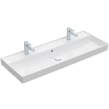   Villeroy & Boch Collaro Beépíthető mosdó 120x47 cm, CeramicPlus felület, 2 csaplyukkal, stone white 4A33C4RW