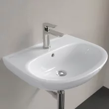   Villeroy & Boch O.novo fali kerámia mosdó 55x44 cm csaplyukkal és túlfolyóval, alpin fehér 4A405501