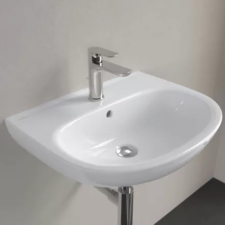 Villeroy & Boch O.novo fali kerámia mosdó 55x44 cm csaplyukkal és túlfolyóval, alpin fehér 4A405501