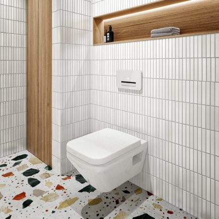 Villeroy & Boch Architectura kombipack szögletes fali WC  Rimless TwistFlush öblítés és Duroplast ülőkével, fehér 5685CL01