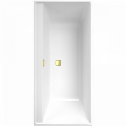 Villeroy & Boch Collaro Beépíthető egyenes akril fürdőkád 170x75 cm, arany színű le és túlfolyóval, alpin fehér UBA170COR2JV-01