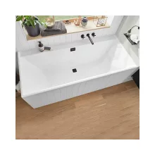   Villeroy & Boch Collaro Beépíthető egyenes fürdőkád 170x75 cm, matt fekete le és túlfolyóval, alpin fehér UBA170COR2NV-01