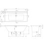 Villeroy & Boch Collaro Beépíthető egyenes fürdőkád 170x75 cm, matt fekete le és túlfolyóval, stone white UBA170COR2NV-RW