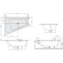 Villeroy & Boch Loop & Friends Aszimmetrikus balos Fürdőkád 1750 x 1350 mm UBA175LFS9LIV-01
