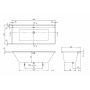 Villeroy & Boch Collaro Beépíthető egyenes akril fürdőkád 180x80 cm, arany színű le és túlfolyóval, stone white UBA180COR2JV-RW